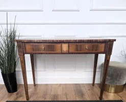 Pamono Italian Walnut Marquetry Desk, 1980s Hot