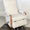 Pamono Italian White Leather La-Z-Boy Rocking Armchair by Pizzetti Roma, 1960s New