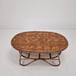 Pamono Italian Wicker and Rattan Coffee Table, 1970s Discount