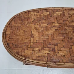 Pamono Italian Wicker and Rattan Coffee Table, 1970s Discount