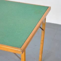 Pamono Italian Wood & Fabric Game Table, 1960s
