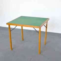 Pamono Italian Wood & Fabric Game Table, 1960s