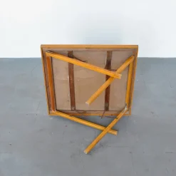 Pamono Italian Wood & Fabric Game Table, 1960s