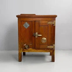 Pamono Italian Wood and Brass Ice Box, 1930s Outlet