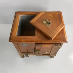 Pamono Italian Wood and Brass Ice Box, 1930s Outlet