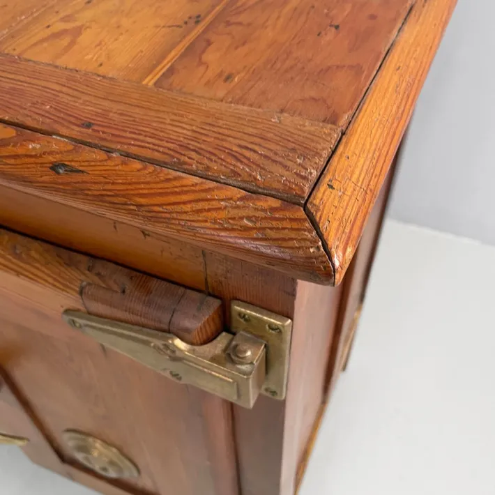 Pamono Italian Wood and Brass Ice Box, 1930s Outlet