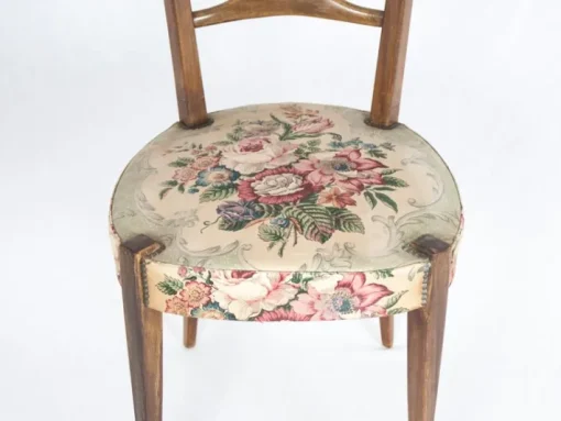 Pamono Italian Wood and Fabric High-Back Chairs from Minotti, 1950s, Set of 2 Hot