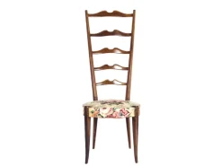Pamono Italian Wood and Fabric High-Back Chairs from Minotti, 1950s, Set of 2 Hot