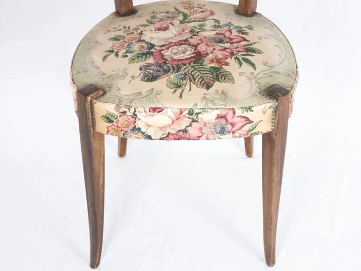 Pamono Italian Wood and Fabric High-Back Chairs from Minotti, 1950s, Set of 2 Hot