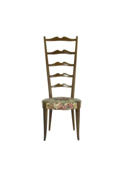 Pamono Italian Wood and Fabric High-Back Chairs from Minotti, 1950s, Set of 2 Hot