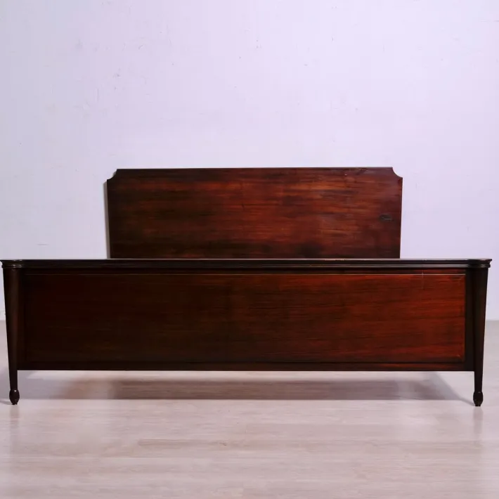 Pamono Italian Wooden Double Bed from Brembilla, Bergamo, 1950s-1960s Clearance