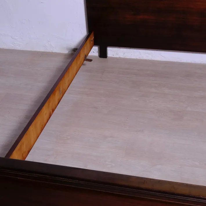 Pamono Italian Wooden Double Bed from Brembilla, Bergamo, 1950s-1960s Clearance