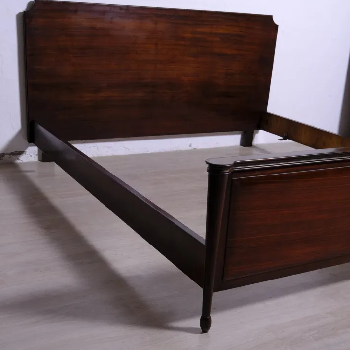 Pamono Italian Wooden Double Bed from Brembilla, Bergamo, 1950s-1960s Clearance