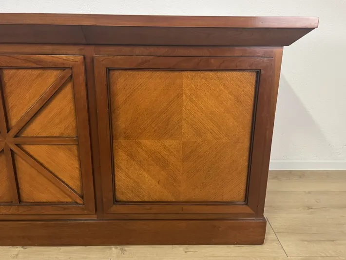 Pamono Italian Wooden Sideboard with Cross Motifs, 1980s