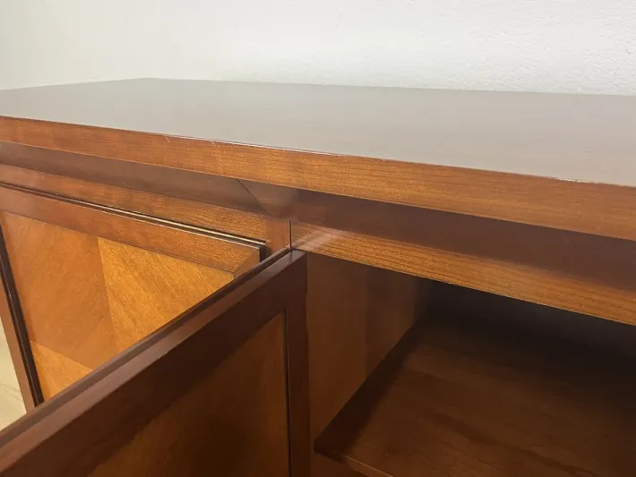 Pamono Italian Wooden Sideboard with Cross Motifs, 1980s