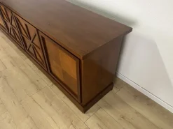 Pamono Italian Wooden Sideboard with Cross Motifs, 1980s