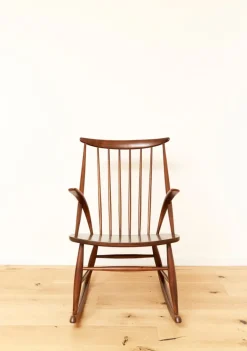 Pamono IW3 Rocking Chair by Illum Wikkelsø for Niels Eilersen, 1960s