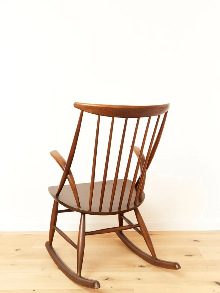 Pamono IW3 Rocking Chair by Illum Wikkelsø for Niels Eilersen, 1960s