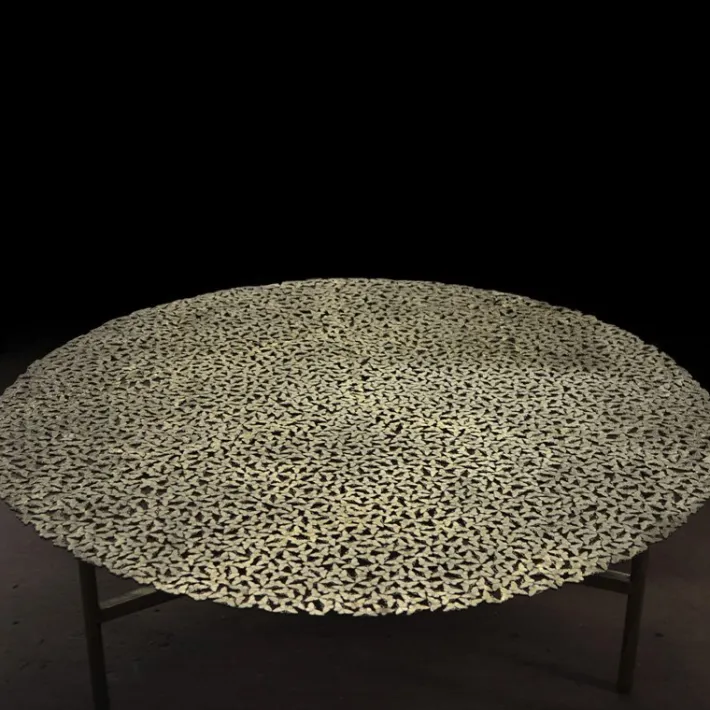 Pamono Jean Cast Butterfly Indoor or Outdoor Coffee Table in White Bronze by Fred & Juul Sale
