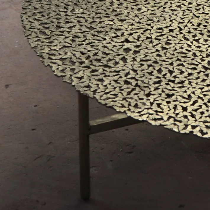 Pamono Jean Cast Butterfly Indoor or Outdoor Coffee Table in White Bronze by Fred & Juul Sale