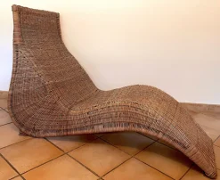 Pamono Karlskrona Wicker Chaise Lounge by Carl Öjerstam for Ikea, 1990s Best