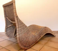 Pamono Karlskrona Wicker Chaise Lounge by Carl Öjerstam for Ikea, 1990s Best