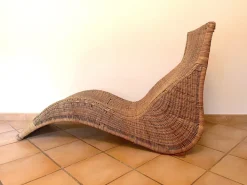 Pamono Karlskrona Wicker Chaise Lounge by Carl Öjerstam for Ikea, 1990s Best