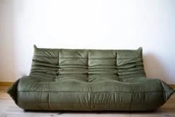 Pamono Khaki Velvet Living Room Set by Michel Ducaroy for Ligne Roset, 1970s, Set of 5 Discount