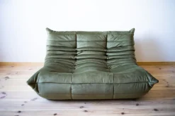 Pamono Khaki Velvet Living Room Set by Michel Ducaroy for Ligne Roset, 1970s, Set of 5 Discount