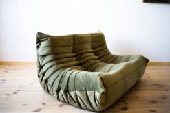 Pamono Khaki Velvet Living Room Set by Michel Ducaroy for Ligne Roset, 1970s, Set of 5 Discount