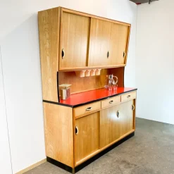 Pamono Kitchen Cupboard with Red Formica Top from Baumann Möbel, 1960s Online