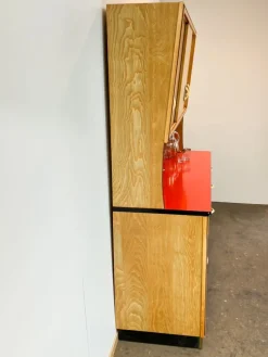 Pamono Kitchen Cupboard with Red Formica Top from Baumann Möbel, 1960s Online