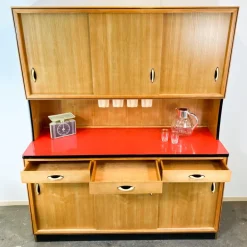 Pamono Kitchen Cupboard with Red Formica Top from Baumann Möbel, 1960s Online