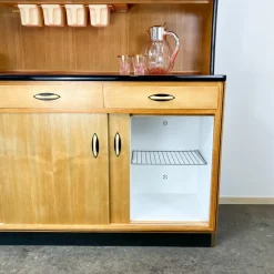 Pamono Kitchen Cupboard with Red Formica Top from Baumann Möbel, 1960s Online