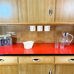 Pamono Kitchen Cupboard with Red Formica Top from Baumann Möbel, 1960s Online