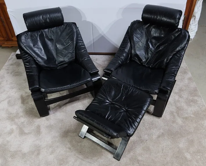 Pamono Kroken Lounge Set by Ake Fribyter for Nelo, 1974, Set of 3 Sale