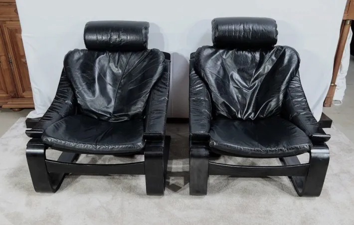 Pamono Kroken Lounge Set by Ake Fribyter for Nelo, 1974, Set of 3 Sale