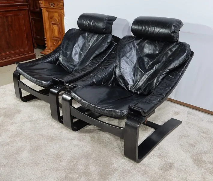 Pamono Kroken Lounge Set by Ake Fribyter for Nelo, 1974, Set of 3 Sale