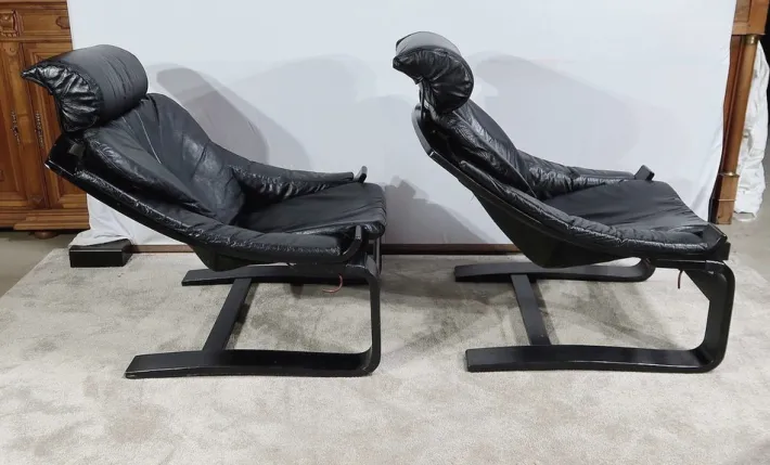 Pamono Kroken Lounge Set by Ake Fribyter for Nelo, 1974, Set of 3 Sale