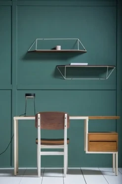 Pamono Ktab Cream and Teak Desk by José Pascal for Kann Design New