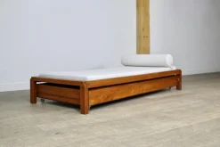 Pamono L03 Daybed in Elm by Pierre Chapo, France, 1960s Best