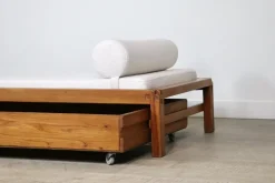 Pamono L03 Daybed in Elm by Pierre Chapo, France, 1960s Best