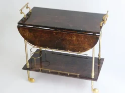Pamono Lacquered Goatskin Bar Cart by Aldo Tura, 1960s Best