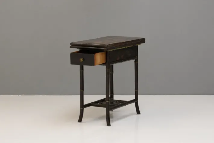 Pamono Lacquered Occasional Card Table, 1890s Clearance