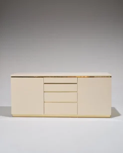 Pamono Lacquered Wood and Brass Sideboard, 1970s Hot