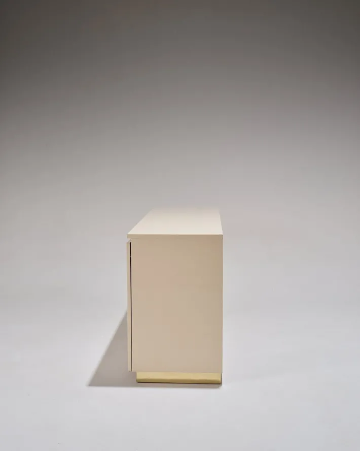 Pamono Lacquered Wood and Brass Sideboard, 1970s Hot