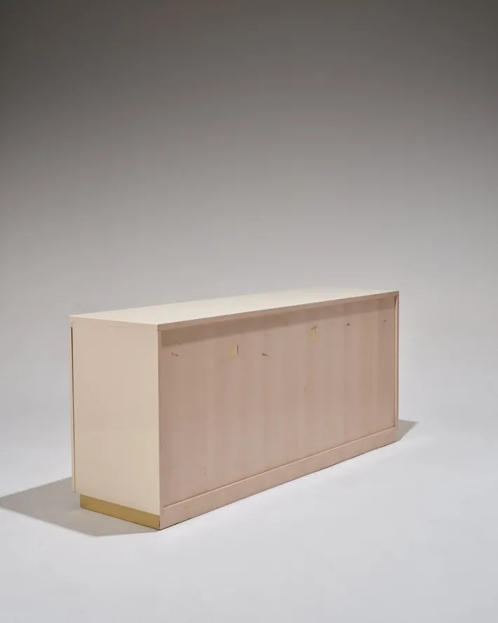 Pamono Lacquered Wood and Brass Sideboard, 1970s Hot