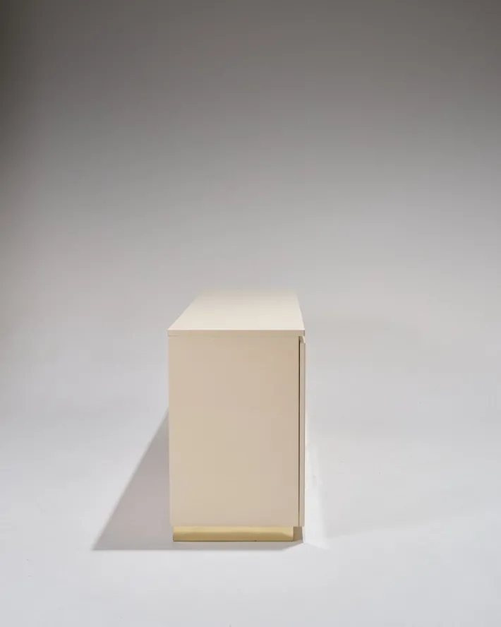 Pamono Lacquered Wood and Brass Sideboard, 1970s Hot