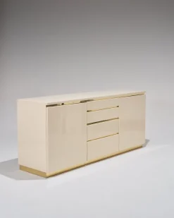 Pamono Lacquered Wood and Brass Sideboard, 1970s Hot