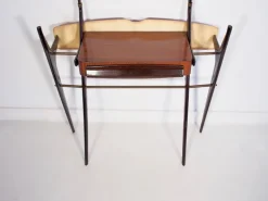 Pamono Lacquered Wood Dressing Table with Glass Top and Mirror, 1950s New